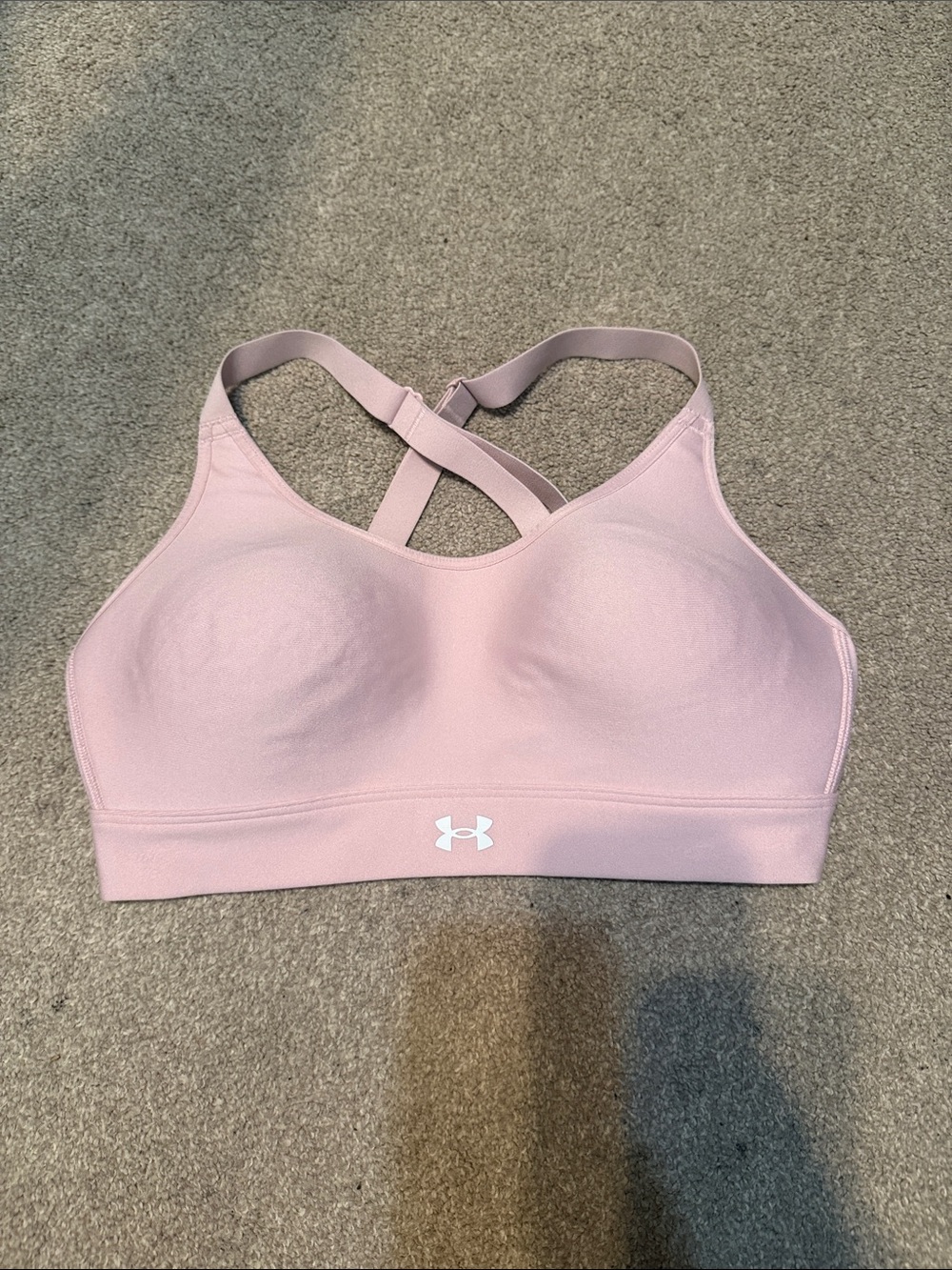 Under Armour Light Pink Crossback Lined Sports Bra Size M